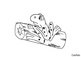 Грустный лягушонок на бревне (Лягушки и лягушата) разукрашка для печати на А4