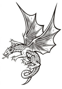 Распечатать раскраску Хищный дракон - Драконы