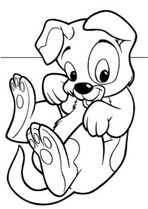 Игривый далматинец - Собаки и щенки бесплатная раскраска