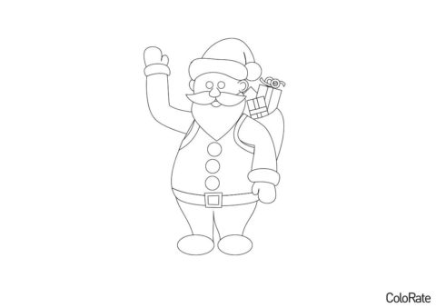 Игрушечный Дед Мороз - Дед Мороз и Санта Клаус бесплатная раскраска