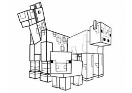 Животные Minecraft раскраска распечатать бесплатно на А4 - Майнкрафт