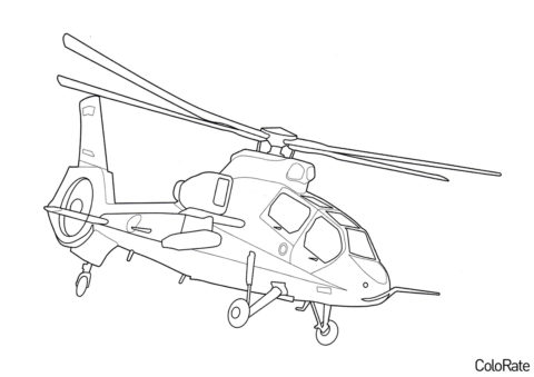 Вертолеты бесплатная разукрашка - Kawasaki OH-1 Ninja