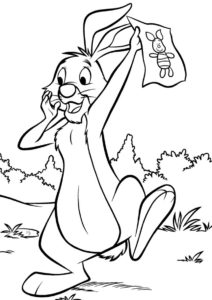 Кролик и рисунок (Винни Пух) раскраска для печати и загрузки