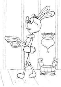Кролик и угощение раскраска распечатать на А4 - Винни Пух