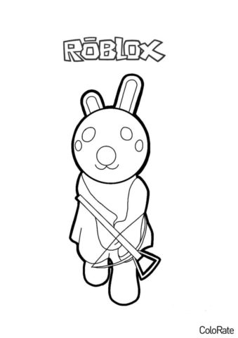 Кролик из игры Пигги (Roblox Piggy) раскраска для печати и загрузки