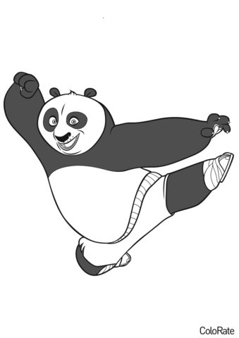 Кунг-фу панда (Медведи) распечатать бесплатную раскраску