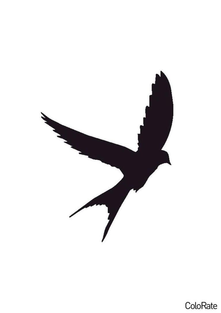 Трафарет Ласточка перед преземлением для вырезания распечатать на А4
