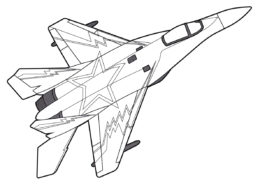 Раскраска Легкий истребитель МиГ-35 - Самолеты