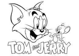 Бесплатная раскраска Логотип Tom And Jerry распечатать на А4 и скачать - Том и Джерри