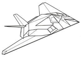Самолеты бесплатная разукрашка - Локхид F-117 Козодой
