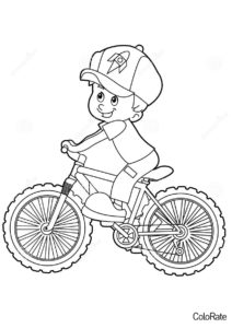 Мальчик на велосипеде (Велосипеды) распечатать раскраску