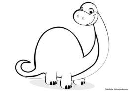 Раскраска Маленький диплодок - Динозавры