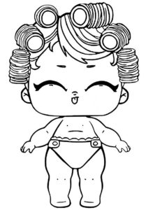 Малышка Куколка - L.O.L Маленькие сестренки бесплатная раскраска