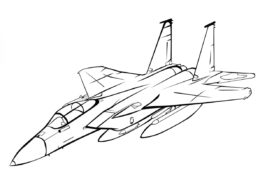 Бесплатная раскраска McDonnell Douglas F-15 Eagle распечатать на А4 - Самолеты