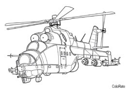 Раскраска Ми-24Д ВВС РФ распечатать на А4 и скачать - Вертолеты