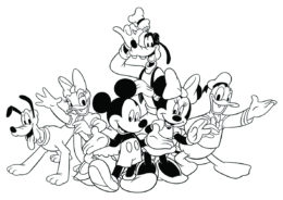 Микки Маус и его друзья бесплатная раскраска - Микки Маус