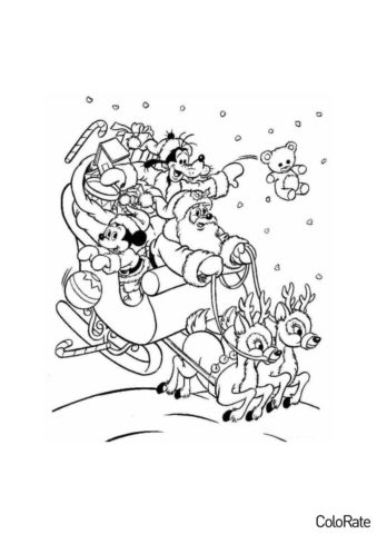 Бесплатная раскраска Микки в роли Санта Клауса распечатать на А4 - Дед Мороз и Санта Клаус