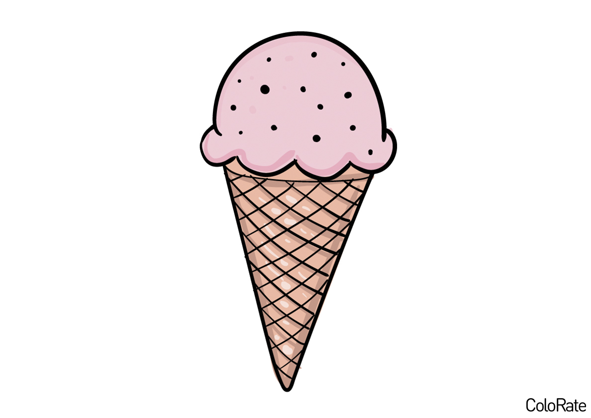 Раскрашиваем рисунок мороженого