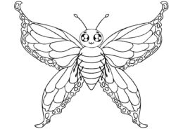Мотылек с прозрачными крыльями (Бабочки) распечатать бесплатную раскраску