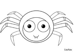Мультяшный паук (Пауки) распечатать разукрашку