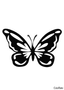 Несложный вариант бабочки (Трафареты бабочек) распечатать бесплатный трафарет