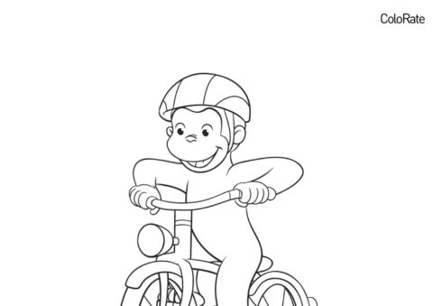 Обезьянка на велосипеде раскраска распечатать и скачать - Велосипеды