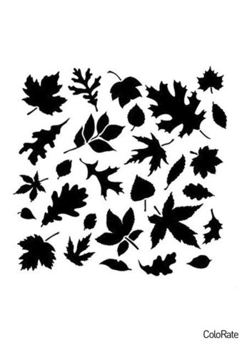 Орнамент из листьев (Трафареты листьев) распечатать трафарет