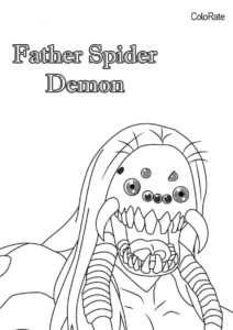 Отец Демон Паук распечатать раскраску - Раскраски из аниме «Клинок, рассекающий демонов»
