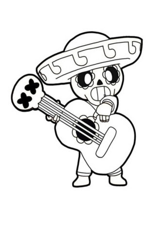 Бесплатная раскраска Пико играет на гитаре распечатать на А4 - Браво Старс