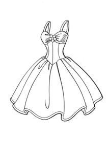 Раскраска Платье для барби - Барби
