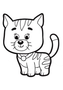 Полосатый котенок (Коты, кошки, котята) распечатать разукрашку