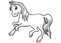 Лошади и пони бесплатная разукрашка - Пони-весельчак