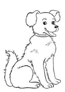 Послушный пес - Собаки и щенки распечатать раскраску на А4