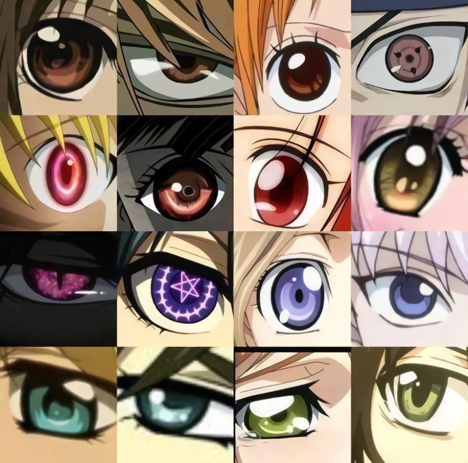Примеры глаз в различных аниме