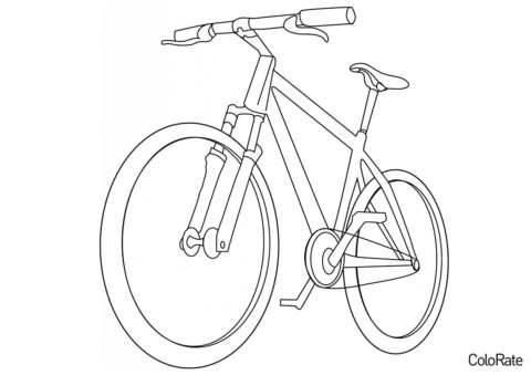 Простая схема велосипеда разукрашка скачать и распечатать - Велосипеды