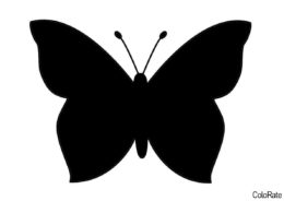 Трафарет Простейшая бабочка распечатать и скачать - Трафареты бабочек