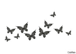 Трафареты бабочек бесплатный трафарет - Простой узор из мотыльков