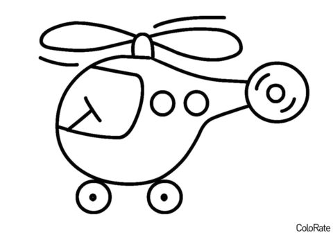 Простой вертолетик (Вертолеты) бесплатная раскраска на печать