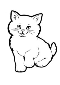 Бесплатная раскраска Пушистик распечатать и скачать - Коты, кошки, котята