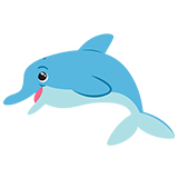 Веселый синий дельфинчик