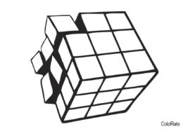 Распадающийся кубик Рубика (Геометрические фигуры) распечатать раскраску
