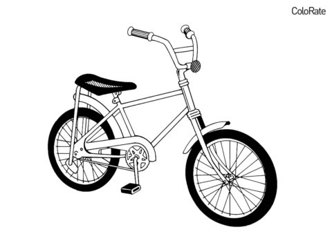 Ретро двухколёсник разукрашка скачать и распечатать - Велосипеды
