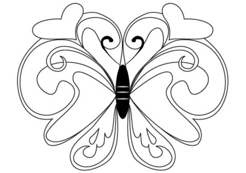 Рисунок бабочки раскраска распечатать на А4 - Бабочки