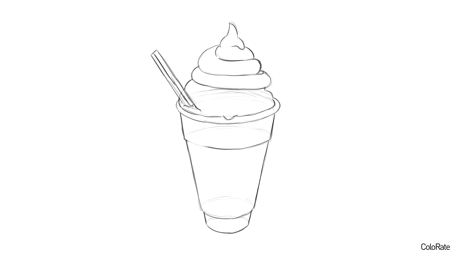 Карандашный рисунок мороженого - шаг 4 - проработка рисунка и контуров