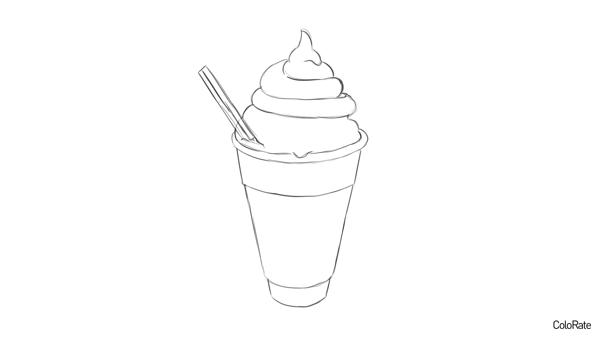 Карандашный рисунок мороженого - шаг 5 - удаляем вспомогательные линии