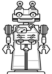 Раскраска Робот механический распечатать и скачать - Роботы