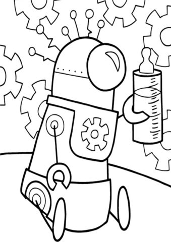 Робот-младенец - Роботы распечатать раскраску на А4