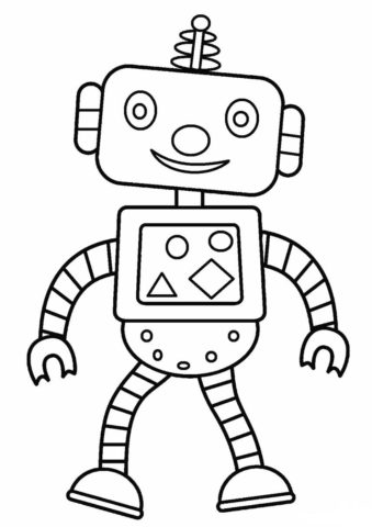 Роботы распечатать раскраску на А4 - Робот-ученик