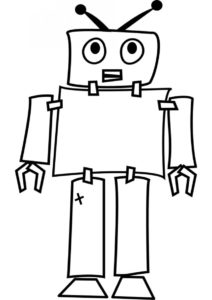 Робот-ветеран (Роботы) бесплатная раскраска