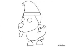 Рождественская собачка (Roblox Adopt Me!) разукрашка для печати на А4